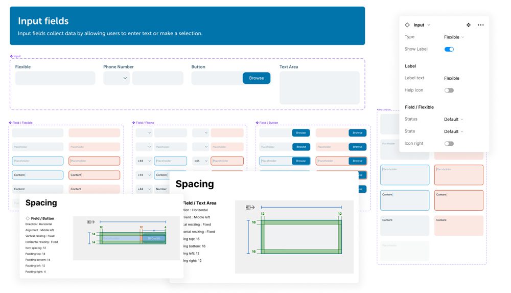 Image of the input fields and documentation